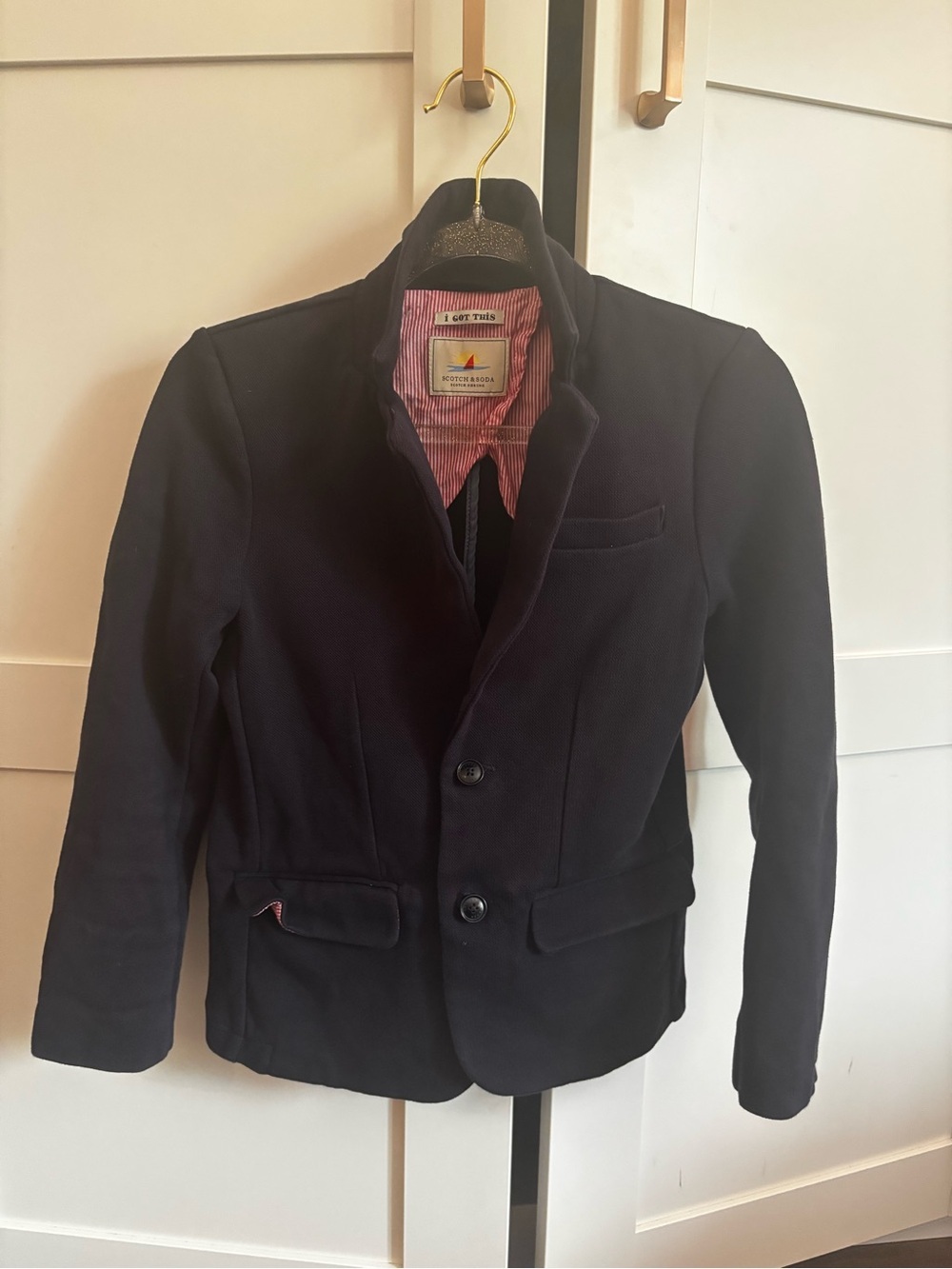 Scotch & Soda Boys Navy Blazer Striped Lining Preppy Dressy Size 10 NWOT